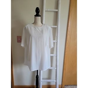 Investments White Flowy Blouse 20W